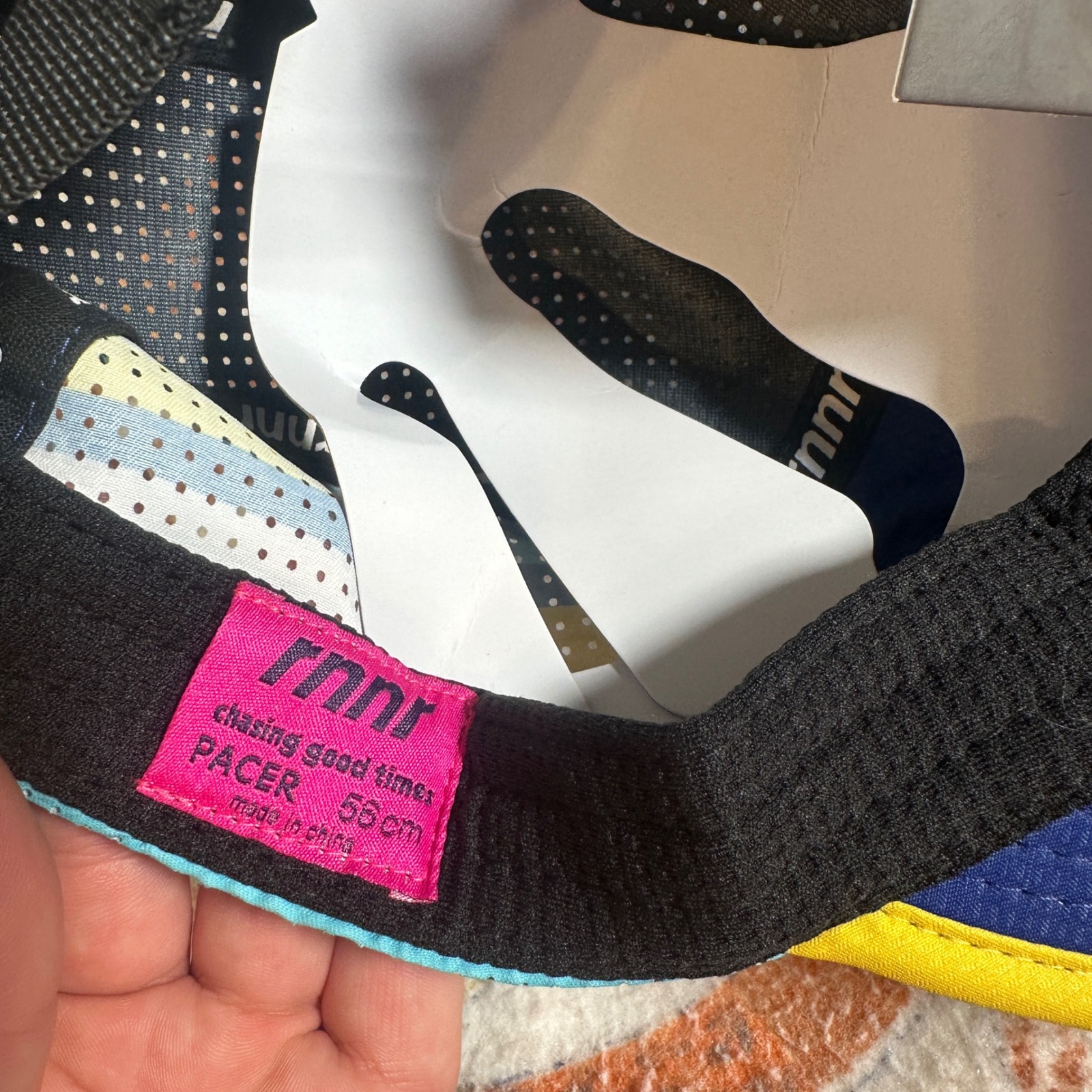 Rnnr Pacer 2025 Rad Running Hat Blue Yellow Mesh 5 Panel Distance Cap New — image 4 of 5